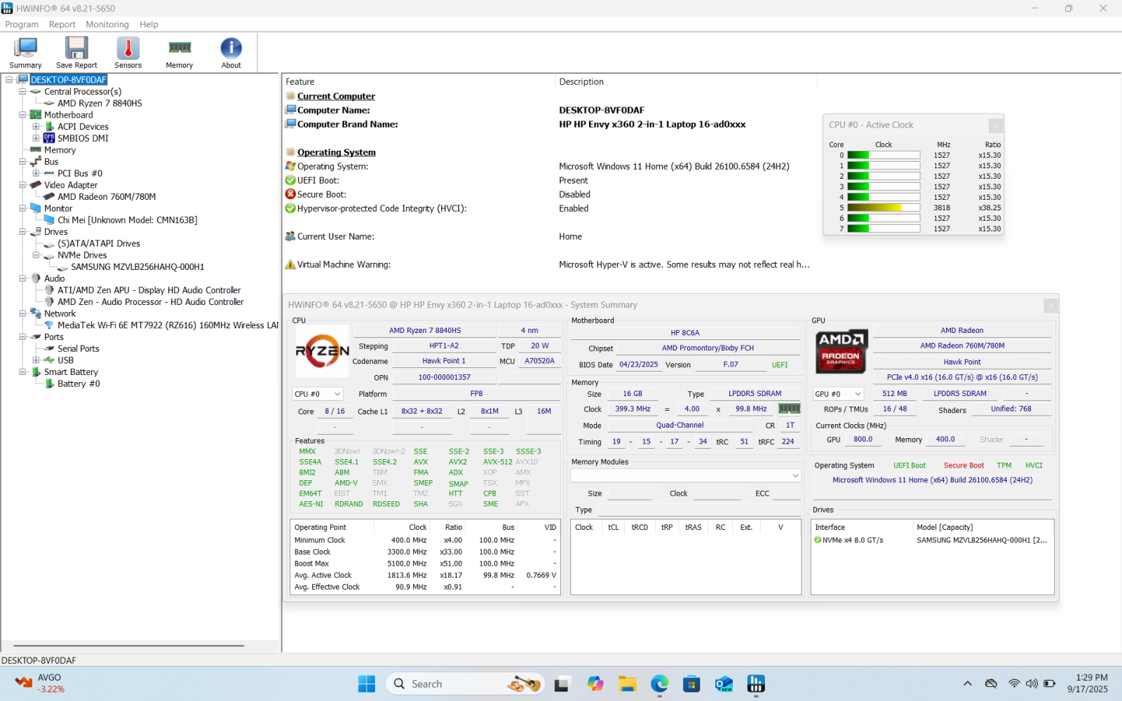 HP Envy x360 2-in-1 Laptop 16" FHD, Ryzen 7 8840HS, 16GB, 256GB - Photo 18